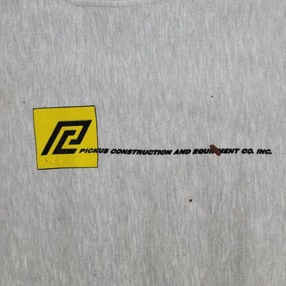 Vintage 80s Pickus Construction Sweatshirt XL 24x24 Crop Boxy USA - Picture 14 of 16